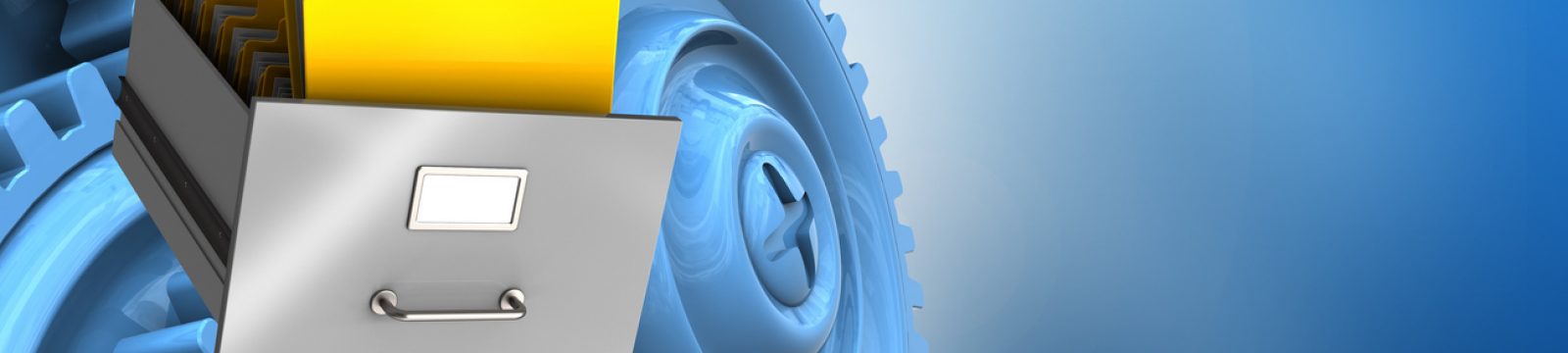 3d archive 3d illustration of archive over blue background with blue gears